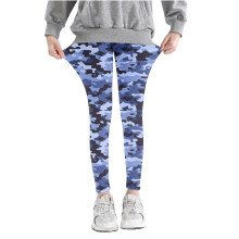 Baby- en peuterbroekje met camouflageprint voor meisjes, hoge taille, rekbaar, zacht, zomerlegging voor kinderen, geschikt voor school, blauw