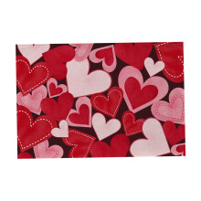 Geschirrtrockenmatte zum Valentinstag – Rot/Schwarzes Herzdesign, Mikrofaser, hitzebeständig, saugfähig, 30 x 45 cm, geeignet für