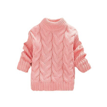 Pull pour bébé fille à col rond et épais