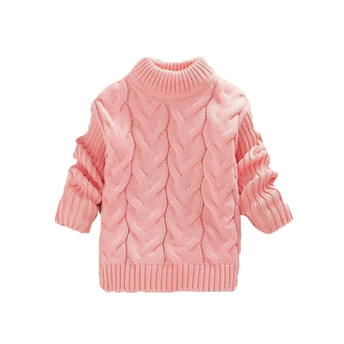 Pull pour bébé fille à col rond et épais