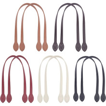 10pcs 5-Color 23.4" Leather Purse Straps with Ear-Shape End Holes – DIY Bag Making & Repair Supplies, Compatible with Crocheted/Tote/Wallet Bags