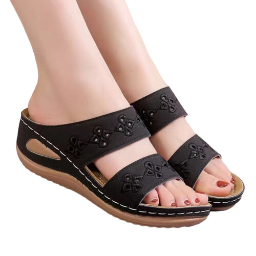 Willtoo Women's Orthopedic Wedge Sandals Boho Slingback