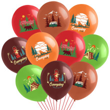 Baloane de camping cu panglică roșie din latex, 7 buc.