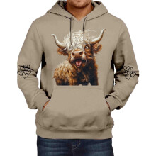 Sweat à capuche à manches longues pour homme, imprimé bétail