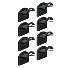Crochets muraux noirs antirouille, lot de 8