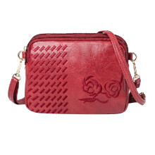 Axelväskor för kvinnor Blommig broderi Handväska Multi Pocket Handväska Messenger Axelväska