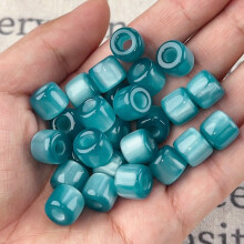 100 Stück großlumige Harzperlen, sortierte Zwischenperlen für Schmuckherstellung, Armbänder und Halsketten, Seeblau