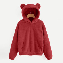 Girls' Fuzzy Fleece Hoodies for Kids & Teens (4-15Y), Thermal Long Sleeve Sweatshirt Jackets with Pocket, Fall/Winter Warm Outwear