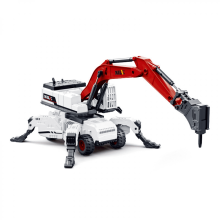 Brinquedo de construção com furadeira para crianças, escala 1/50, vermelho