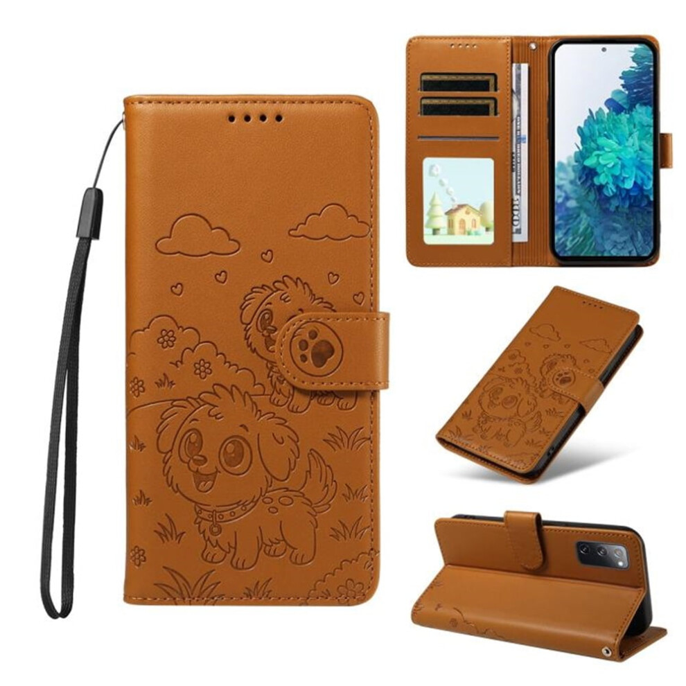 Leather Rfid-Blocking Flip Case With Wallet, Magnetic Clasp & Lanyard For Samsung Galaxy S20 Fe 5G Brown 9340959346417