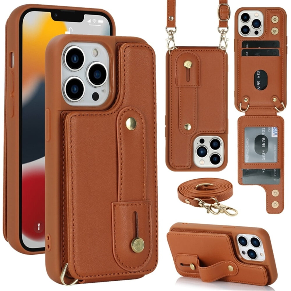 Pu Leather Flip Wallet Case With Wristband And Card Slots 968604539428