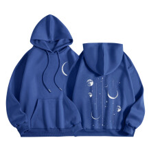 Felpa con cappuccio oversize a fantasia floreale da donna, pullover a maniche lunghe con tasca, foderata in pile, tunica casual autunno/inverno –