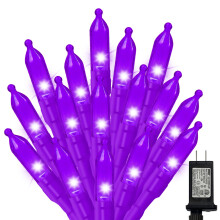 Paarse 32,5FT (9,9 meter) lange lichtslinger met 100 LED's, waterdicht, 16 standen, geschikt voor Halloween, tuin, feestjes en kerstboomversiering.
