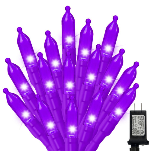 Μωβ 32.5FT100LED Φωτιστικά εξωτερικού χώρου σε σειρά, Αδιάβροχα, 16 Λειτουργίες, Συμβατά