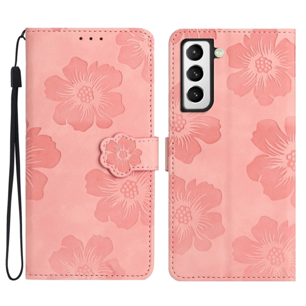 Leather Flip Wallet Case For Compatible With Samsung Galaxy S21 Fe 5G Â Flower Embossed, 3-Card Holder, Magnetic Closure, Detachable Wrist Strap, 9009879200833