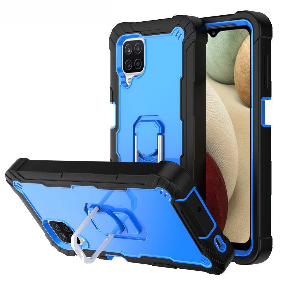 Slim Fit Rugged 3-Layer Shockproof Hybrid Kickstand Case For Samsung Galaxy A12 5G (Not For 4G), Black + Blue Â Compatible With Samsung A12 5G Blue,Black 9009879200321