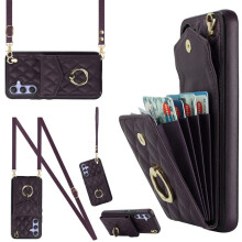 Compatibile con Samsung Galaxy S24/S25 5G, custodia a portafoglio in pelle PU con protezione RFID, anello regolabile, tracolla e cinturino da polso