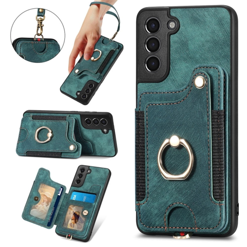 Compatible With Samsung Galaxy S21+ 5G Pu Leather Wallet Case With Rfid Blocking, Ring Holder, Kickstand, Wrist Strap & Magnetic Closure Â Green 9340959349128