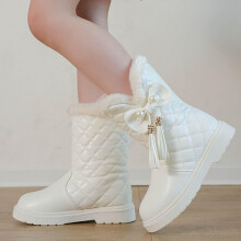 Kinderstiefel, Schneestiefel für große Kinder, dicke Samtstiefel für Mädchen, warme, mittelhohe Stiefel