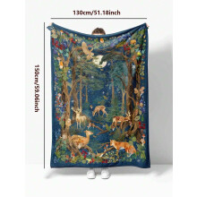 Couverture en flanelle à motif animaux de la jungle (1 pièce), article pour la maison, cadeau pour le quotidien, les fêtes ou un anniversaire,