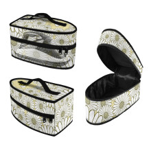 White Daisy Flower Print Portable Steam Iron Case Travel Steamer Bag with Handle Lightweight Steamer Organizer Waterproof Iron Accessories, Case Only