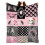 Coperta in flanella con collage gotico, rosa, teschio e scheletro 1