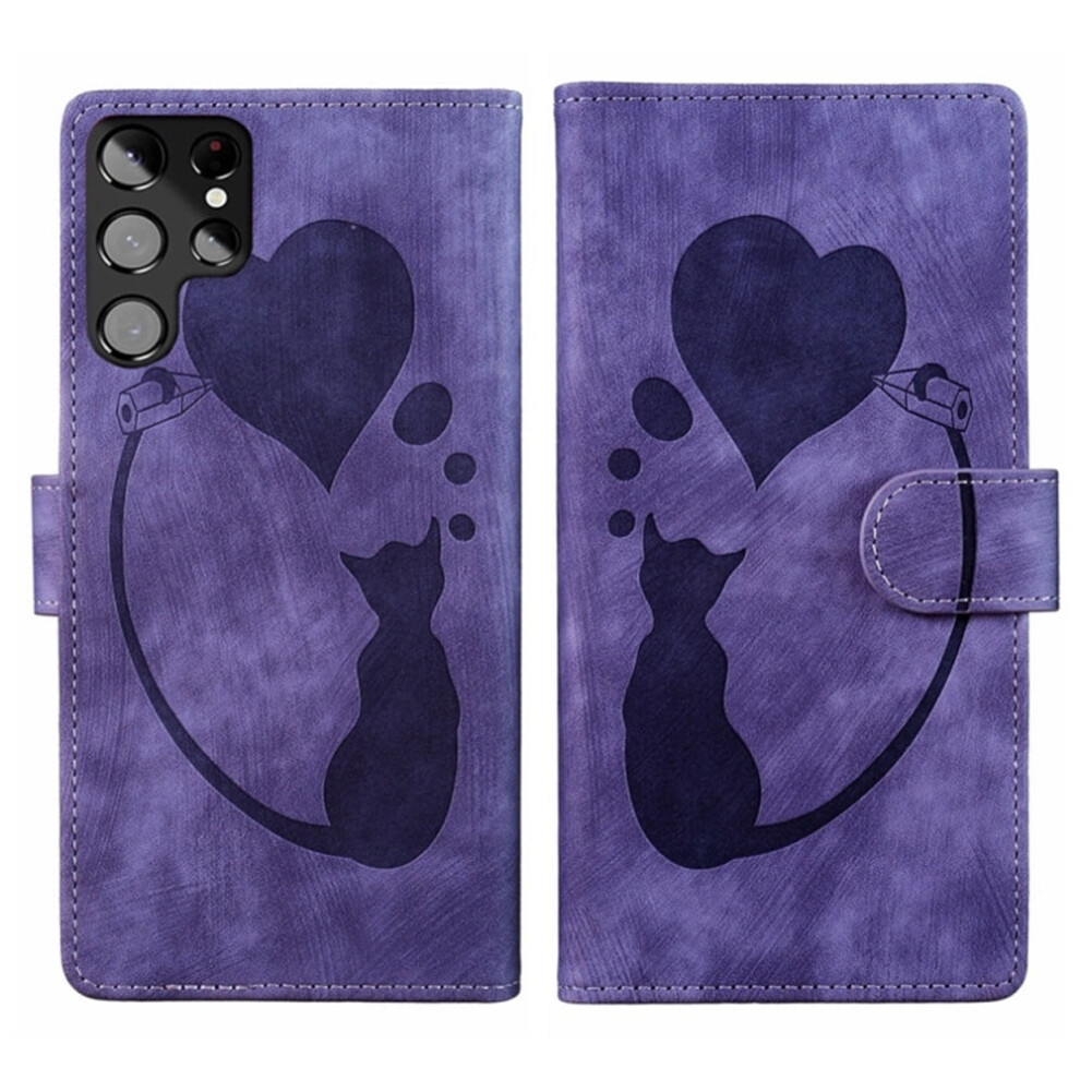 Pu Leather Flip Wallet Case For Samsung Galaxy S22 Purple 968604541643