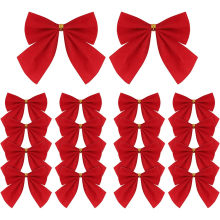 50 stuks mini kerststrikjes, kleine rode kerststrikjes voor de kerstboom, rode fluwelen strikjes voor een kerstkrans of kerstboomversiering (5 cm)