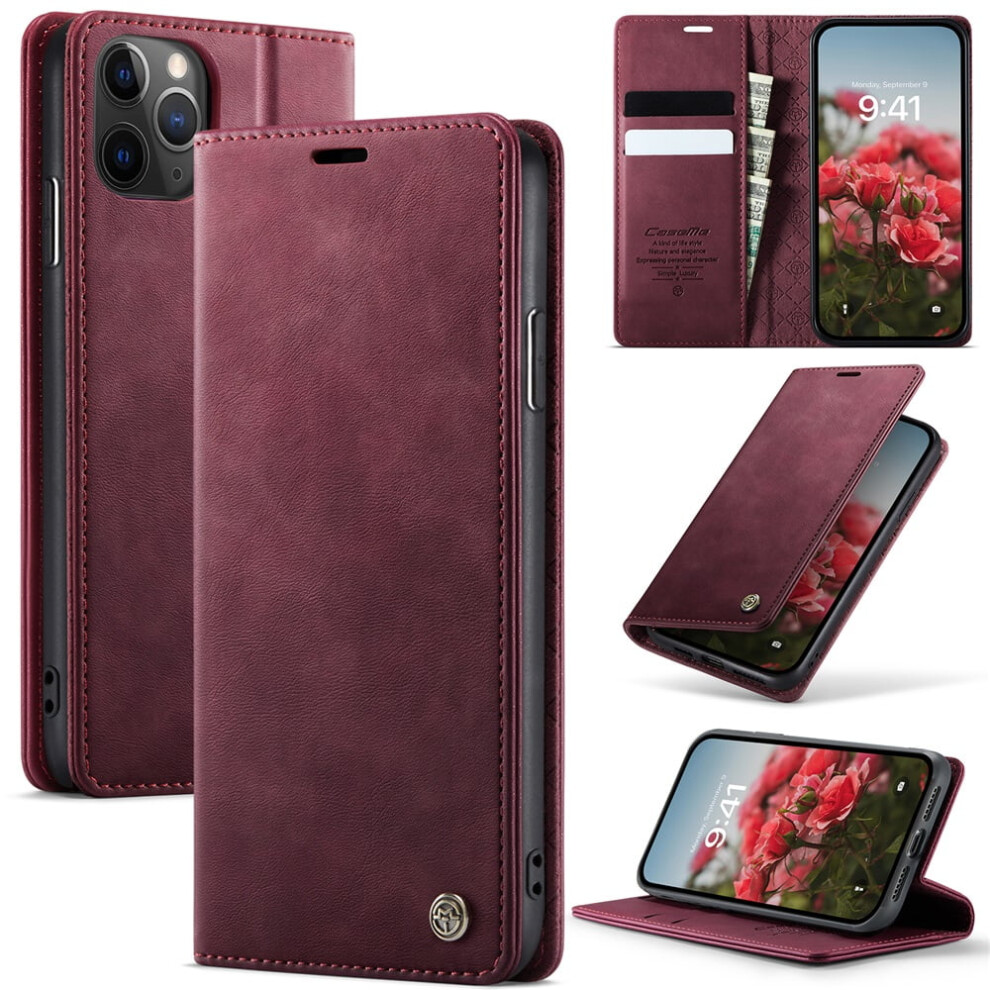 Caseme Calf Leather Wallet Case For Iphone 11 Pro 5.8-InchâRfid Blocking, Magnetic Closure, Card/Cash Slots, Kickstand, Shockproof 9482828638220