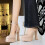 Women's Leather Strap Round Toe Block Heel Pumps 1