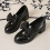 Women's Bowknot Slip-On Loafers Black 1