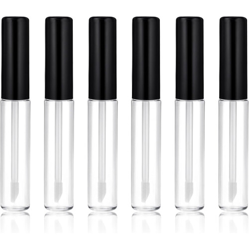 Navulbare lipgloss tubes van 10 ml met applicator (6 stuks)