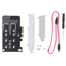 Adaptor M.2NVMe și SATA SSD PCIe cu radiator din aluminiu și design cu două sloturi, acceptă opțiuni flexibile de interfață pe 4x8x16 sloturi