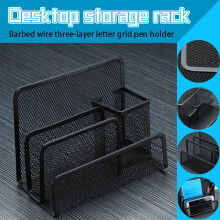 Letter Pen Organizer, Multi-Function Desktop Stationery Holder for Pens Business Cards Brochures, Efficient Space Saving Office Desk Accessory