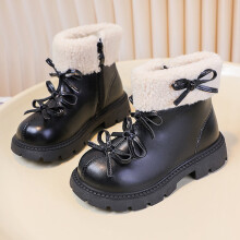 British- Snow Boots For Girls With Side Zipper, Ruffle Detailing, And Padded Interior