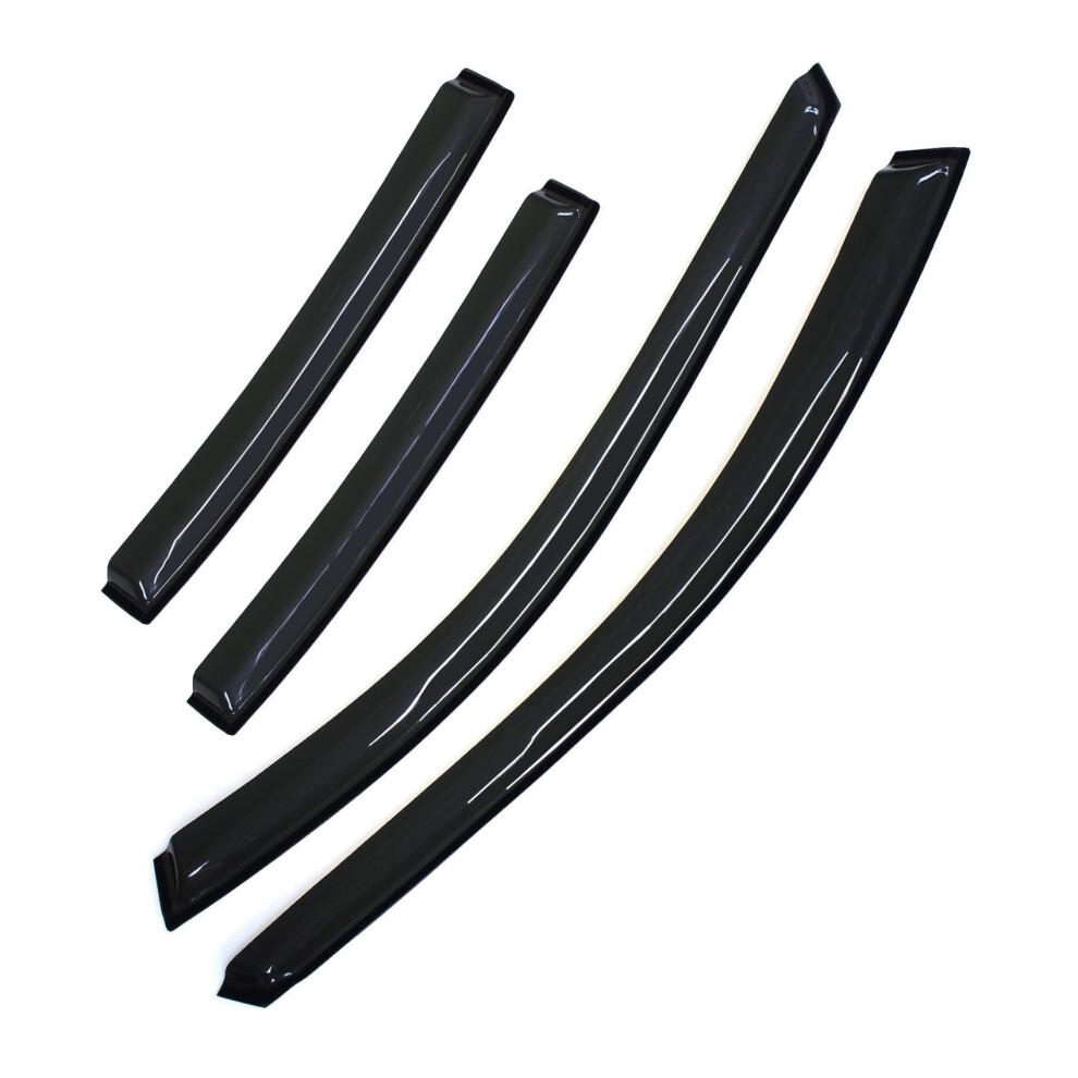 4Pcs Sun Rain Wind Deflectors Door Window Visors Outside Mount Channel Style Smoke Tint For Acura For Tl 2004-2008 Dark 9773935332843