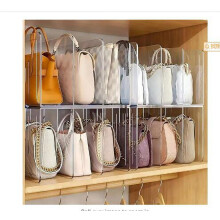 Clear Acrylic Closet Bag Dividers, 5-Slot Snap-On Shelf Organizer (12.6 x 5.9"), Adjustable for Purses, Towels, Books – Compatible with Standard