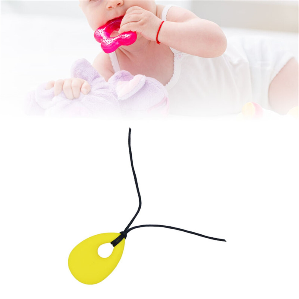 Teardrop Teething Chew Necklace Silicone Yellow