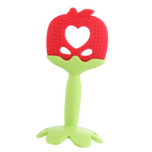 Apple Silicone Teether Toy for Newborns, Washable
