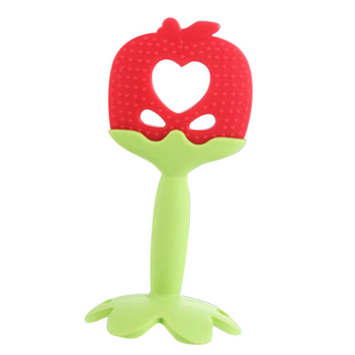 Apple Silicone Teether Toy for Newborns, Washable