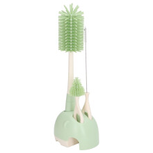 Green Handle Baby Bottle Brush Set - Silicone Base