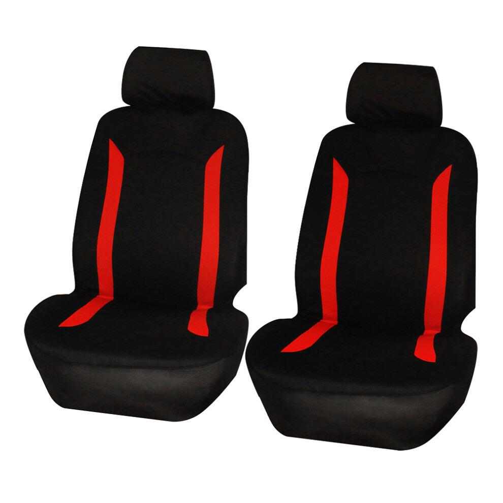 Car Head Rest Covers 4Pcs Set Universal Protectors Comfortable Fit Red/Black 4641392530858