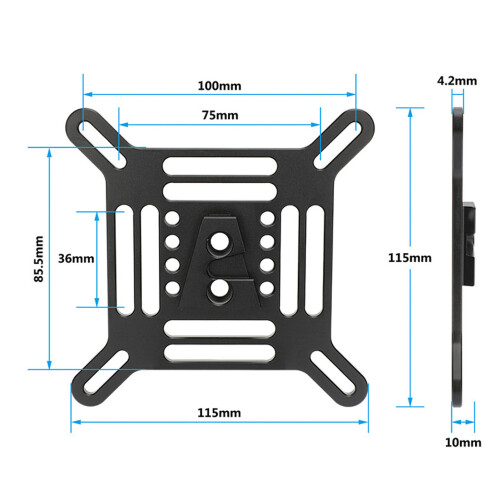 Vesa Adapter Plate 75x75 100x100 Aluminum Silver 1