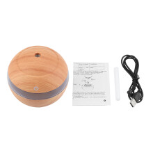 Diffuseur d'aromathérapie élégant, humidificateur portable USB avec finition imitation bois, mini appareil ultrasonique pour le bureau, la chambre