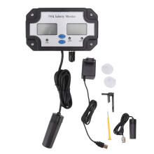Testeur intelligent de qualité de l'eau pour aquariums, moniteur de pH et de salinité 2 en 1 au design compact, idéal pour l'hydroponie et de
