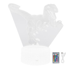 Lampă de noapte cu dinozaur, iluzie optică 3D realistă, comutator tactil cu 16 culori care schimbă culoarea, sigură pentru copii, LED de