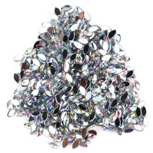 1000pcs White AB Horse Eye Shaped Flatback Glass Rhinestones for Crafts 3x6mm
