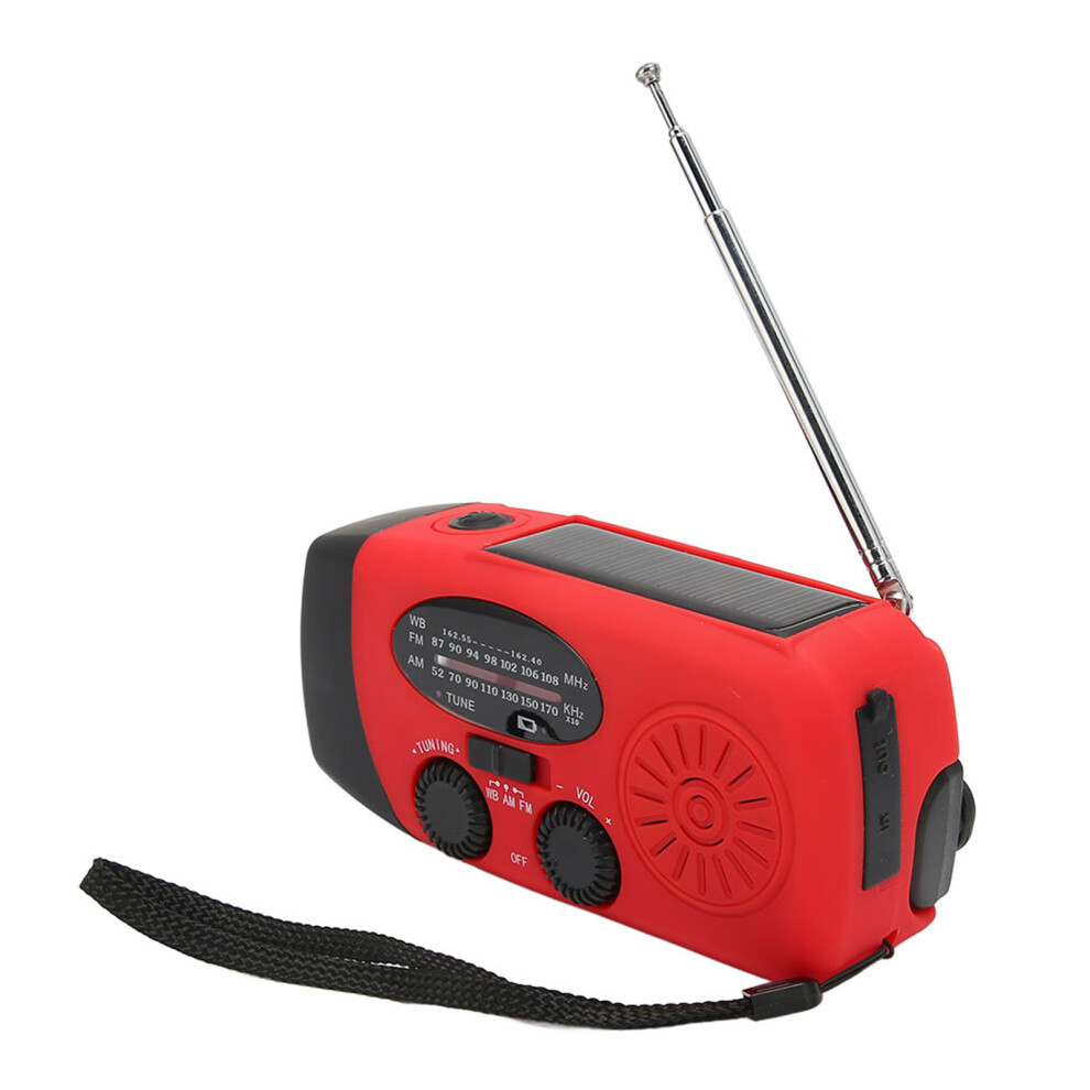 Emergency Solar Hand Crank Weather Radio Led Flashlight Charger Red 9421393028685