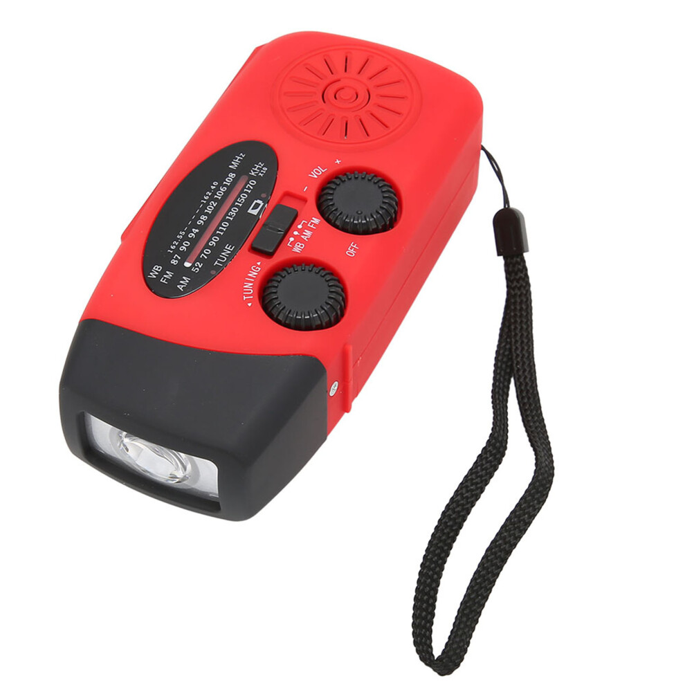 Emergency Solar Hand Crank Weather Radio Led Flashlight Charger Red 8471392908083