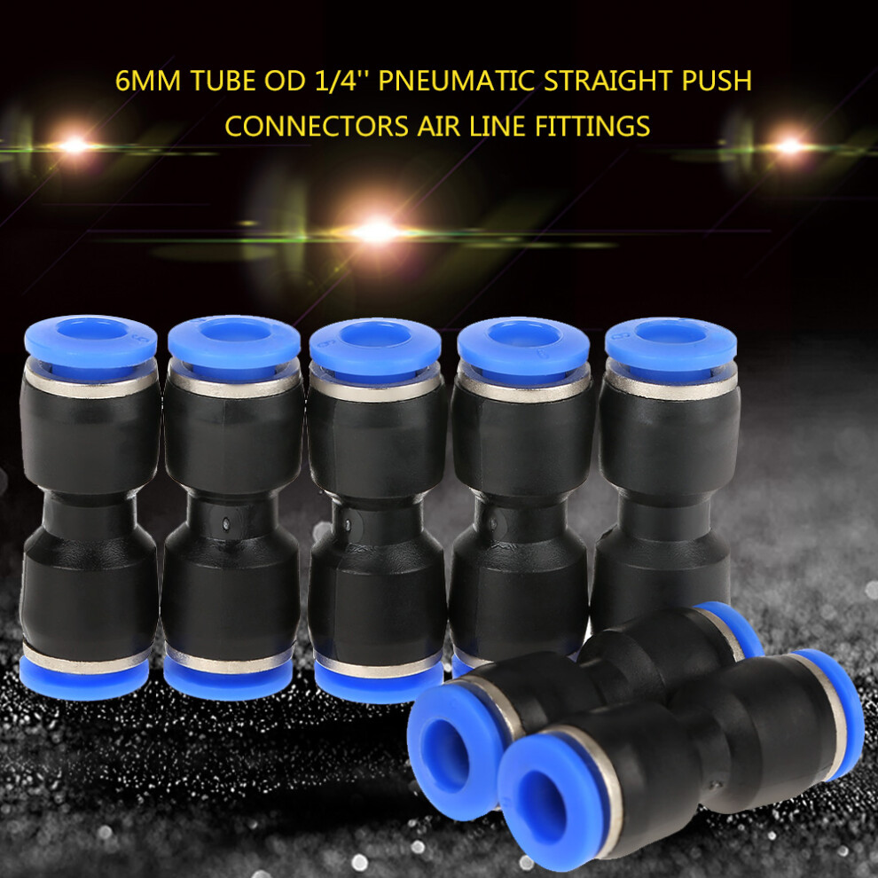 20Pcs 6Mm Tubing Od Pneumatic Straight Push Connectors Air Line Fittings 6931389374144